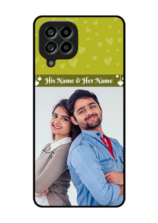 Galaxy M53 5G Custom Glass Phone Case - You & Me Heart Design
