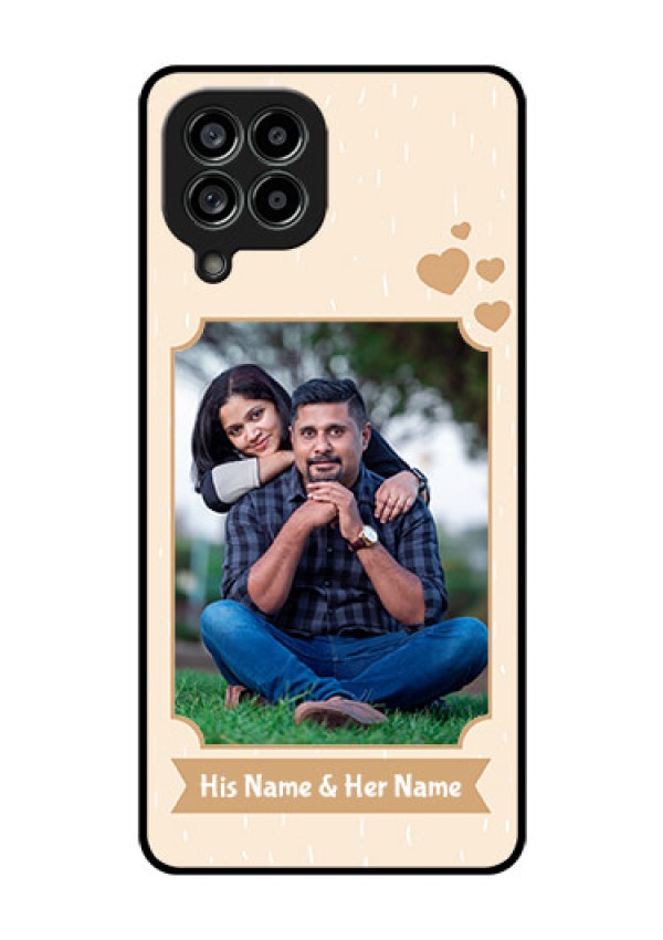 Galaxy M53 5G Custom Glass Phone Case - with confetti love design