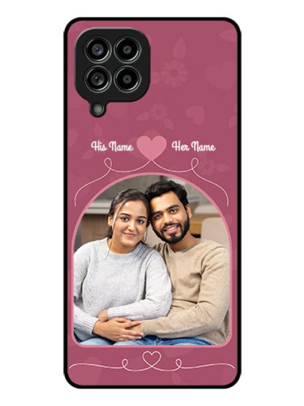 Custom Galaxy M53 5G Photo Printing on Glass Case - Love Floral Design
