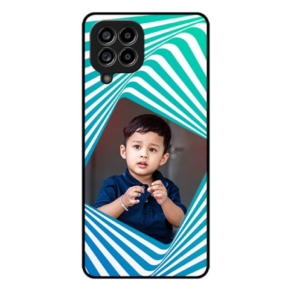 Galaxy M53 5G Personalized Glass Phone Case - Abstract Spiral Design