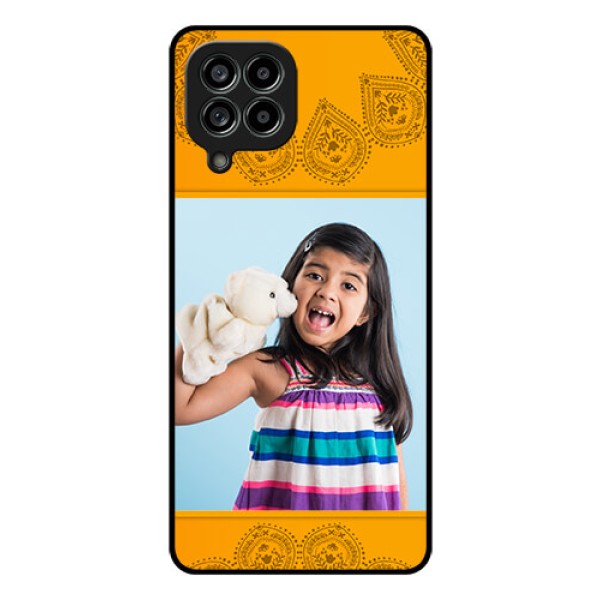Galaxy M53 5G Personalized Glass Phone Case - Photo Wedding Design