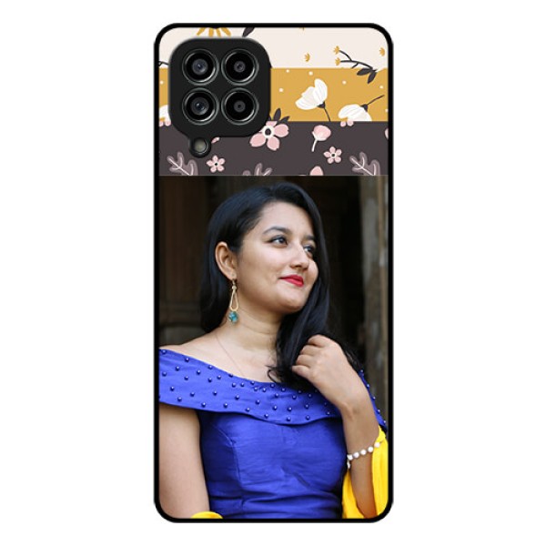 Galaxy M53 5G Custom Glass Phone Case - Stylish Floral Design