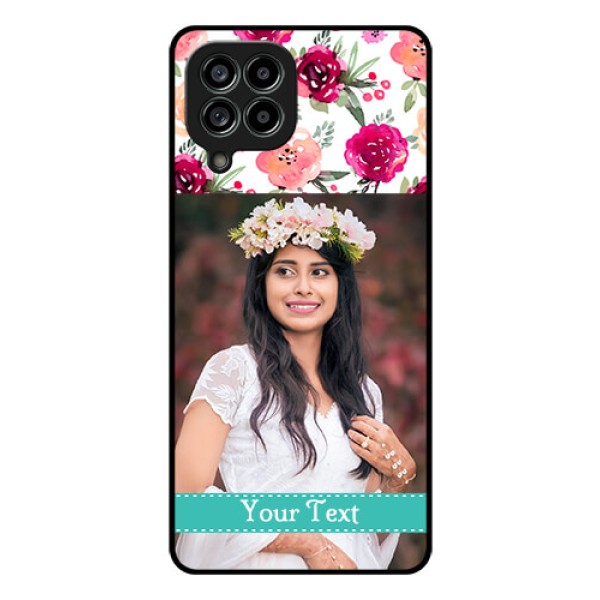 Galaxy M53 5G Custom Glass Phone Case - Watercolor Floral Design