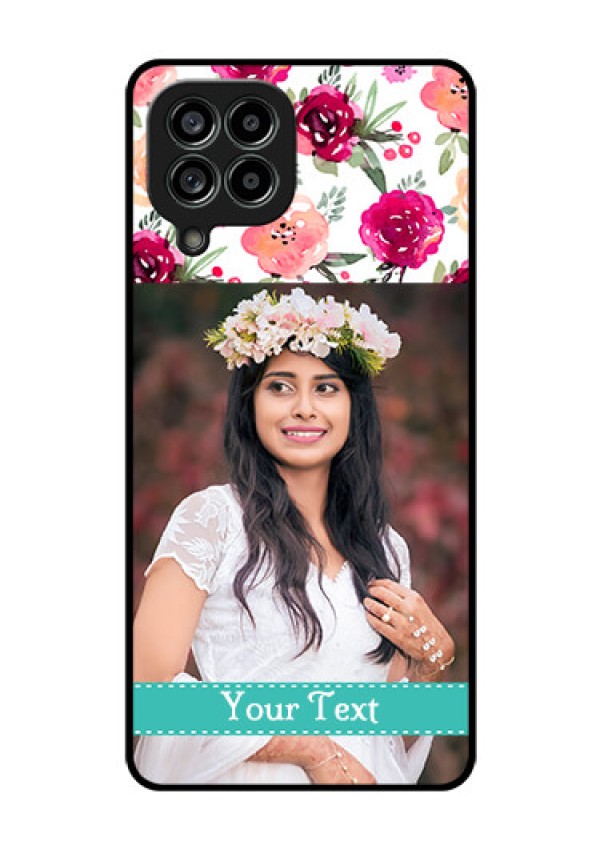 Galaxy M53 5G Custom Glass Phone Case - Watercolor Floral Design