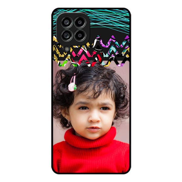 Galaxy M53 5G Personalized Glass Phone Case - Neon Abstract Design