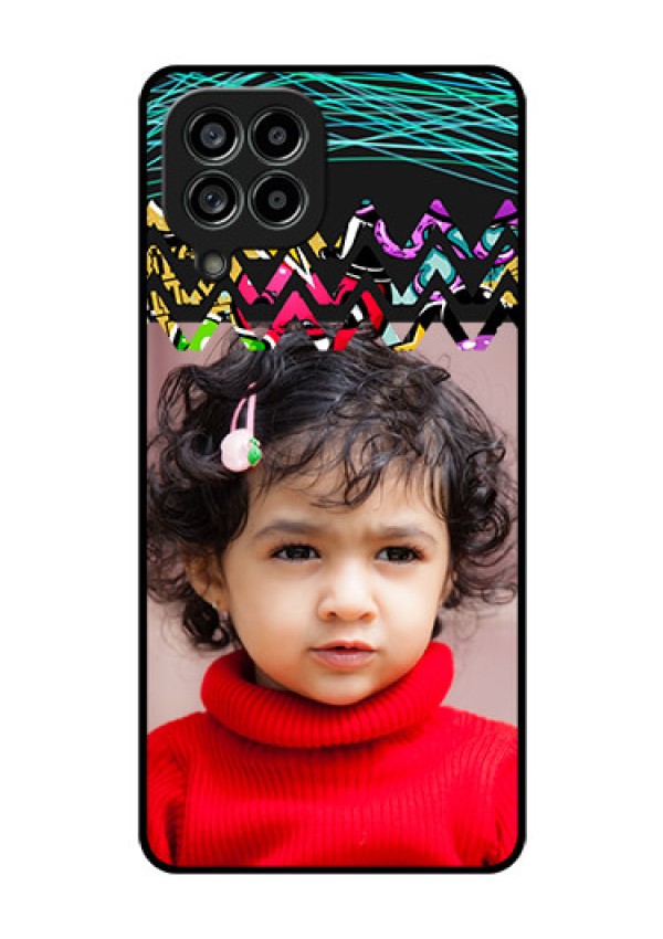 Galaxy M53 5G Personalized Glass Phone Case - Neon Abstract Design