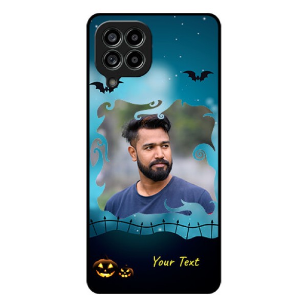 Galaxy M53 5G Custom Glass Phone Case - Halloween frame design