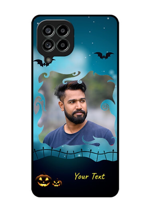 Galaxy M53 5G Custom Glass Phone Case - Halloween frame design