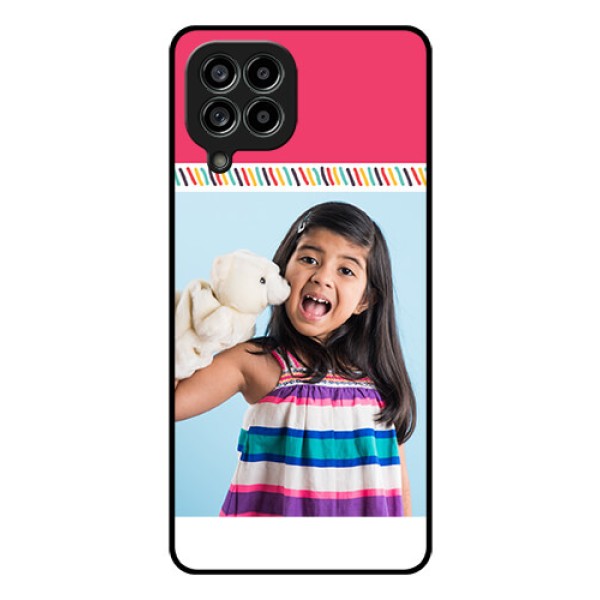 Galaxy M53 5G Personalized Glass Phone Case - Line art design