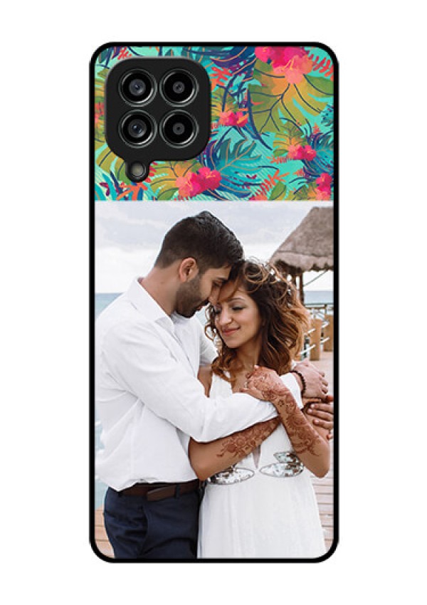 Galaxy M53 5G Photo Printing on Glass Case - Watercolor Floral Design