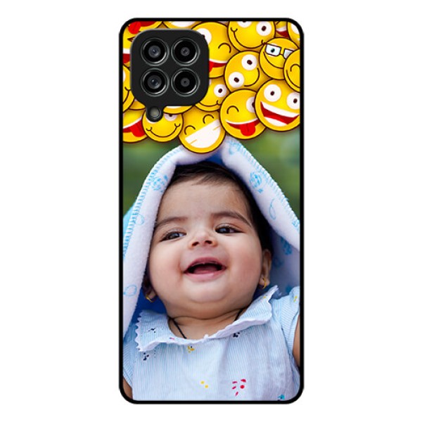 Galaxy M53 5G Custom Glass Mobile Case - with Smiley Emoji Design