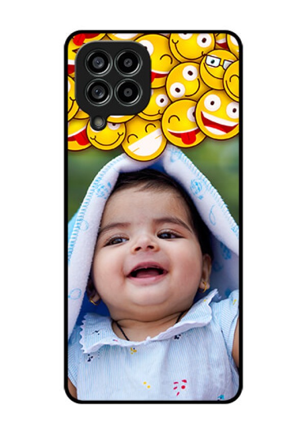 Galaxy M53 5G Custom Glass Mobile Case - with Smiley Emoji Design