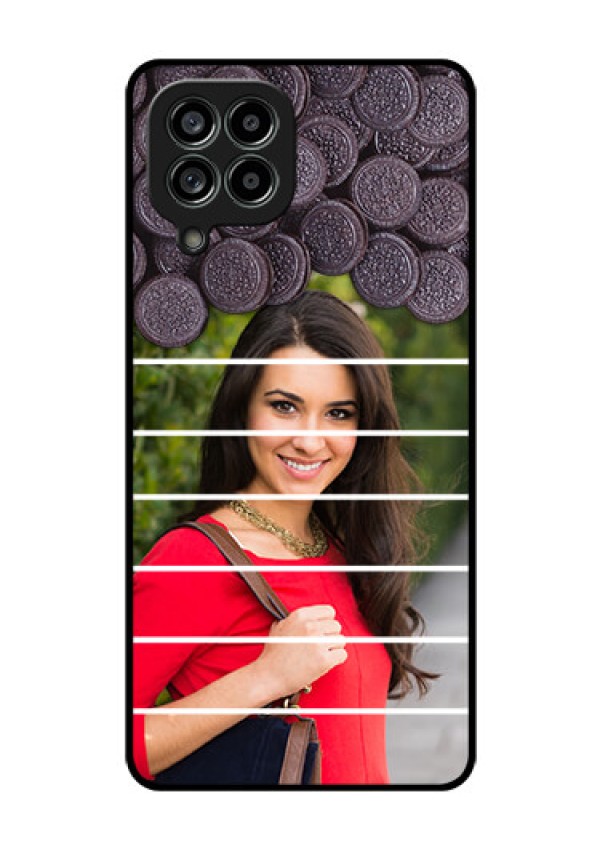 Galaxy M53 5G Custom Glass Phone Case - with Oreo Biscuit Design