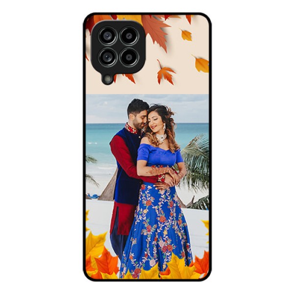 Galaxy M53 5G Photo Printing on Glass Case - Autumn Maple Leaves Design Galaxy M53 5G Photo Printing on Glass Case - Autumn Maple Leaves Design
