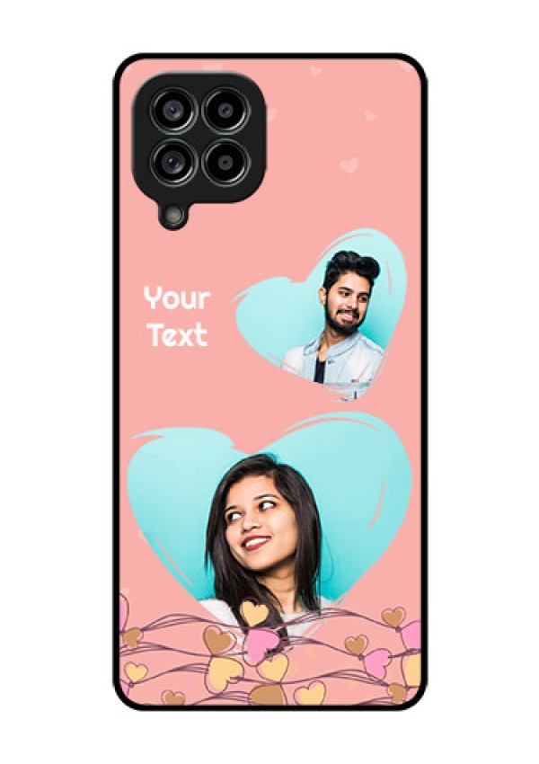Galaxy M53 5G Custom Glass Mobile Case - Love Doodle Design