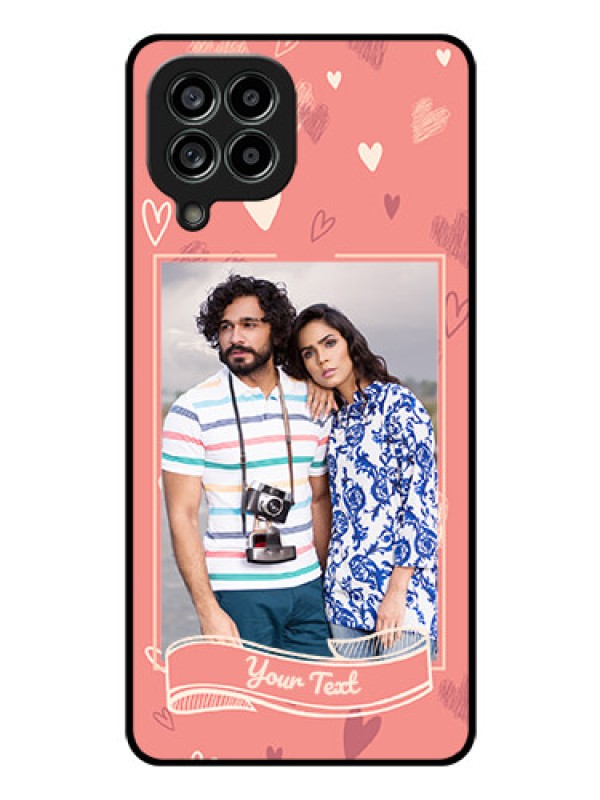 Custom Galaxy M53 5G Custom Glass Phone Case - Love doodle art Design