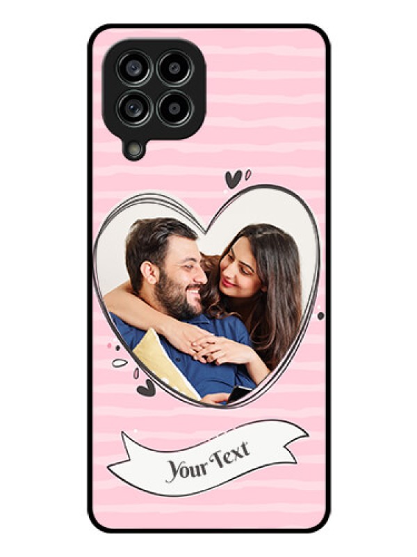 Custom Galaxy M53 5G Custom Glass Phone Case - Vintage Heart Design