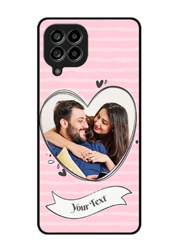 Galaxy M53 5G Custom Glass Phone Case - Vintage Heart Design