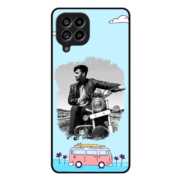 Galaxy M53 5G Photo Printing on Glass Case - Travel & Adventure Design