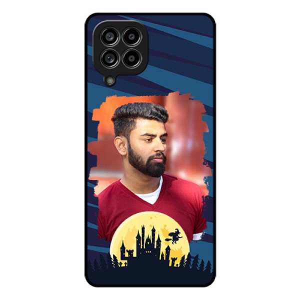 Galaxy M53 5G Photo Printing on Glass Case - Halloween Witch Design