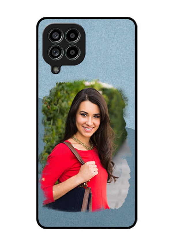 Galaxy M53 5G Custom Glass Mobile Case - Grunge Line Art Design