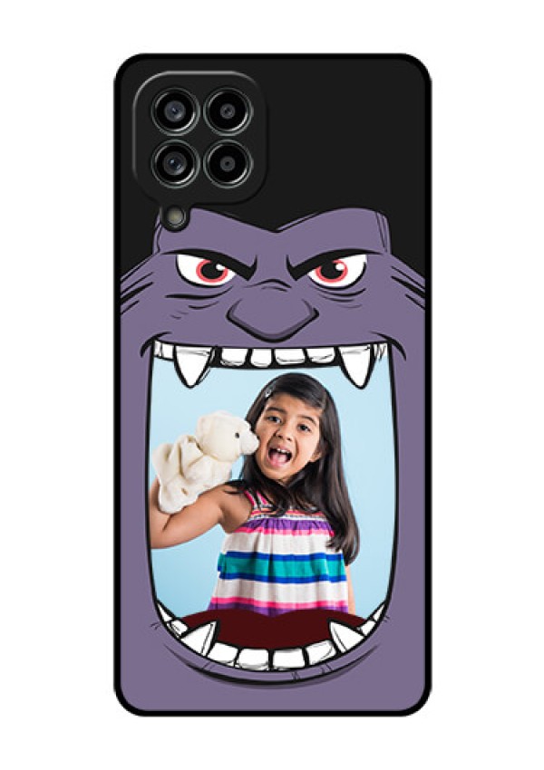 Galaxy M53 5G Custom Glass Phone Case - Angry Monster Design