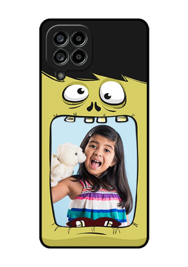 Galaxy M53 5G Personalized Glass Phone Case - Cartoon monster back case Design