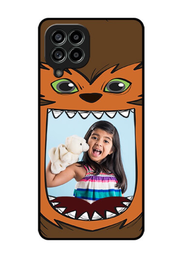 Galaxy M53 5G Photo Printing on Glass Case - Owl Monster Back Case Design