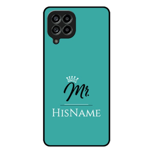 Galaxy M53 5G Custom Glass Phone Case Mr with Name