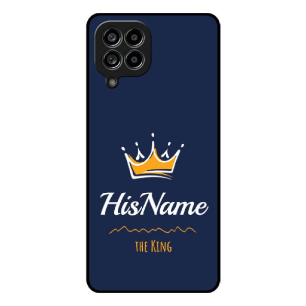 Galaxy M53 5G Glass Phone Case King with Name