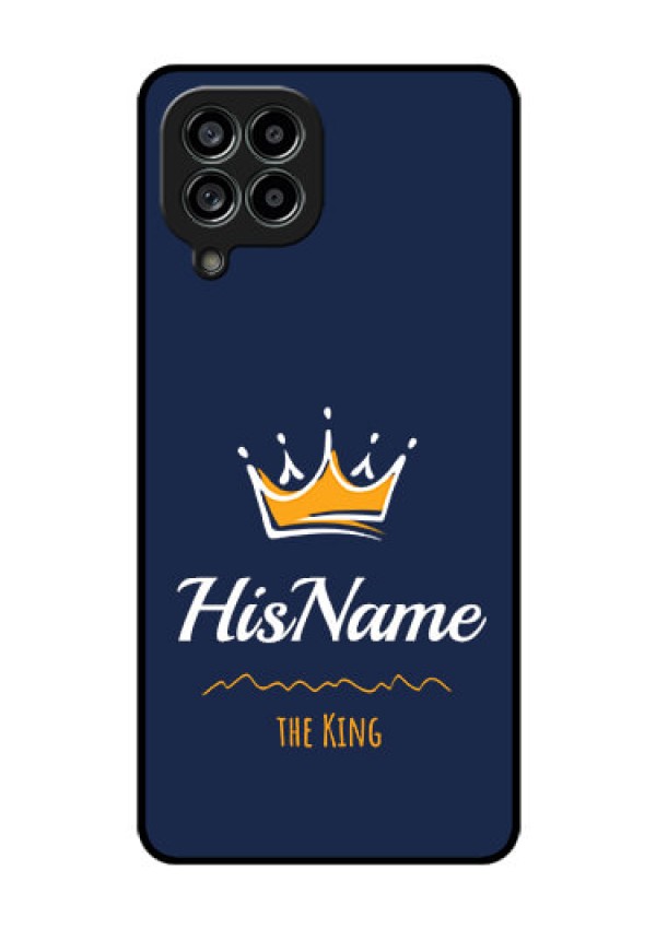 Galaxy M53 5G Glass Phone Case King with Name