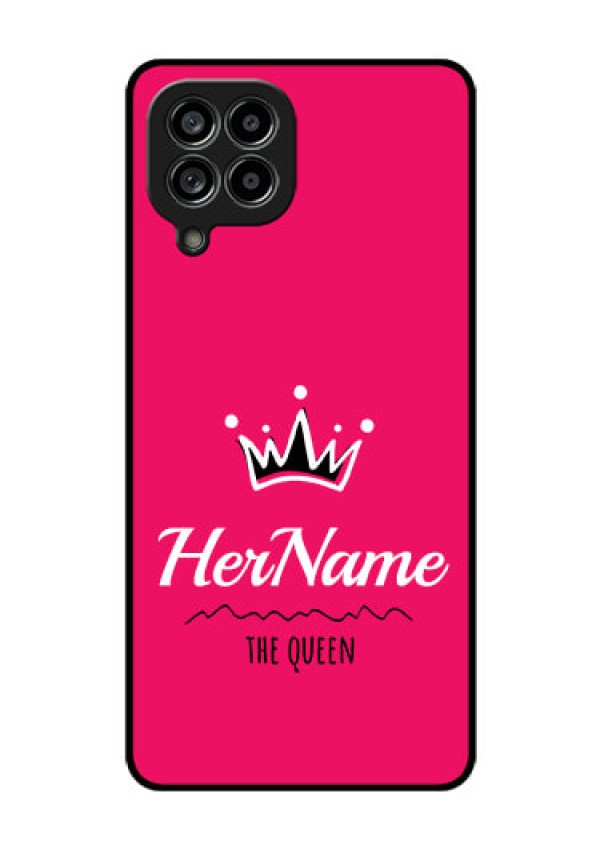 Galaxy M53 5G Glass Phone Case Queen with Name