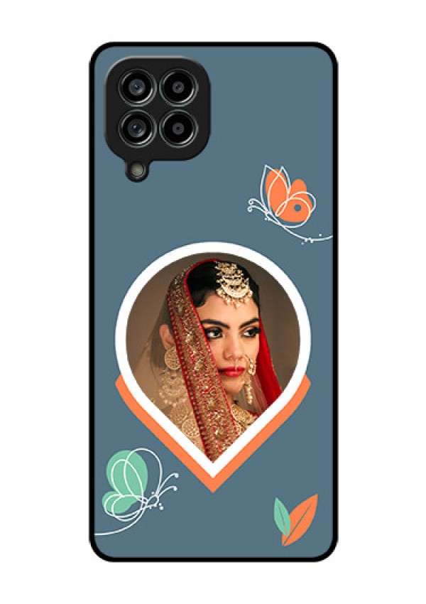 Galaxy M53 5G Custom Glass Mobile Case - Droplet Butterflies Design