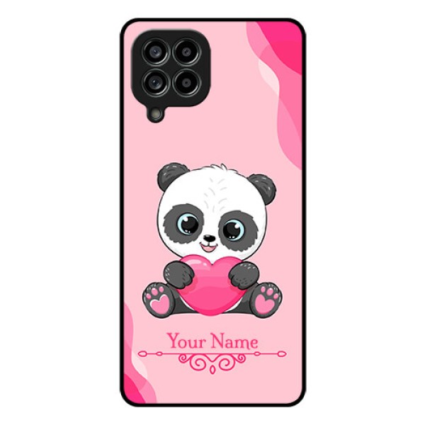 Galaxy M53 5G Custom Glass Mobile Case - Cute Panda Design