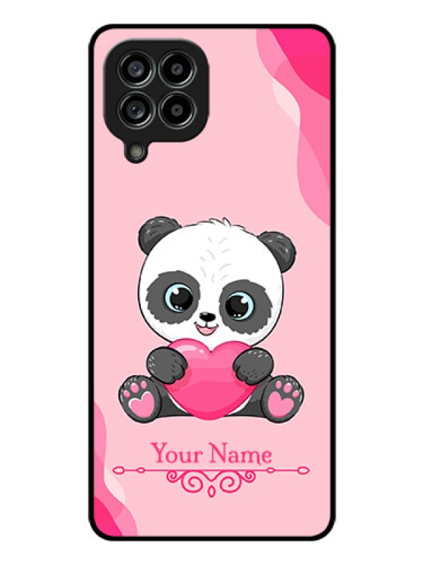 Custom Galaxy M53 5G Custom Glass Mobile Case - Cute Panda Design