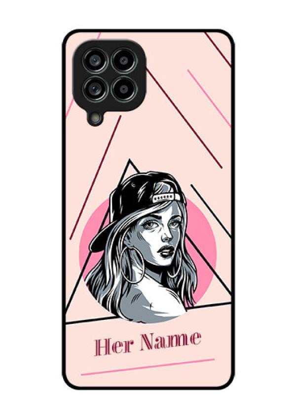 Galaxy M53 5G Personalized Glass Phone Case - Rockstar Girl Design