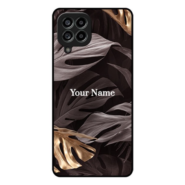 Galaxy M53 5G Personalised Glass Phone Case - Wild Leaves digital paint Design Galaxy M53 5G Personalised Glass Phone Case - Wild Leaves digital paint Design