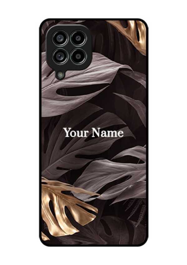 Galaxy M53 5G Personalised Glass Phone Case - Wild Leaves digital paint Design
