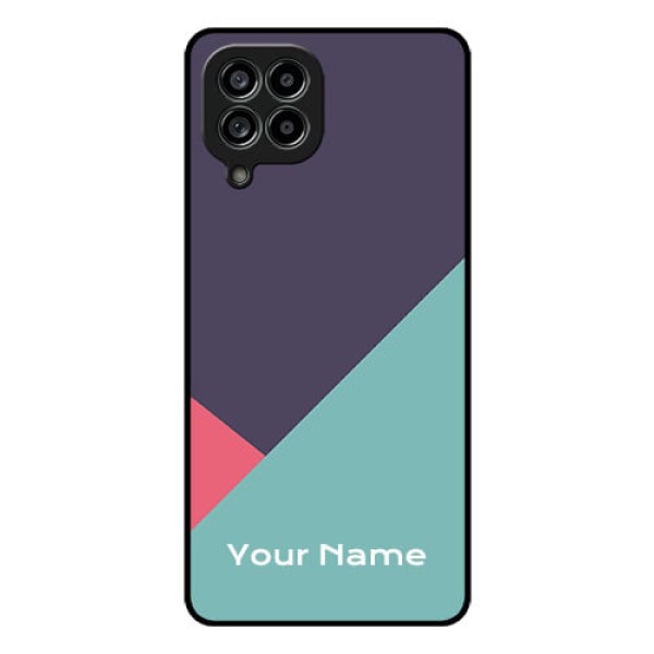 Galaxy M53 5G Custom Glass Mobile Case - Tri Color abstract Design Galaxy M53 5G Custom Glass Mobile Case - Tri Color abstract Design