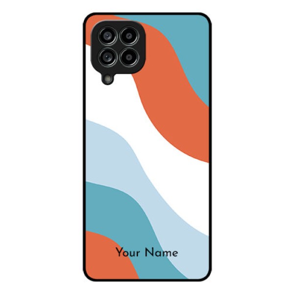 Galaxy M53 5G Custom Glass Mobile Case - coloured Waves Design Galaxy M53 5G Custom Glass Mobile Case - coloured Waves Design