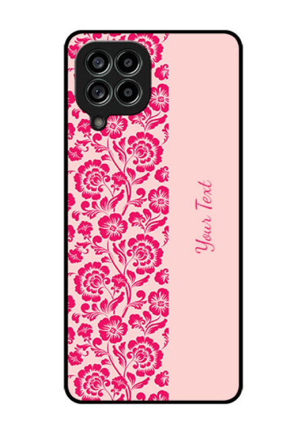 Galaxy M53 5G Custom Glass Phone Case - Attractive Floral Pattern Design