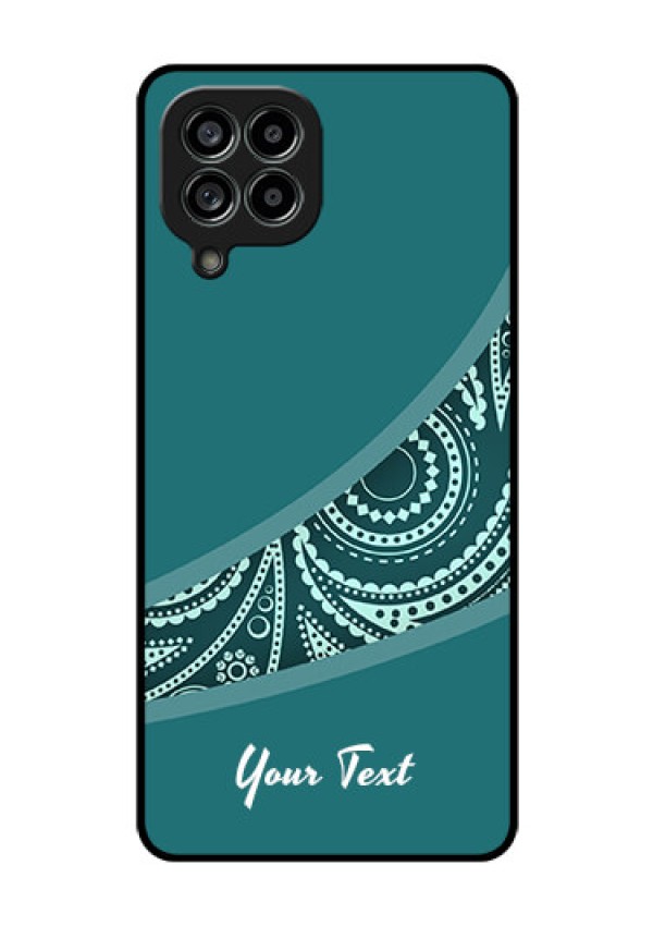 Galaxy M53 5G Photo Printing on Glass Case - semi visible floral Design