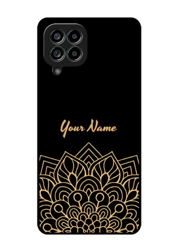 Galaxy M53 5G Custom Glass Phone Case - Golden mandala Design