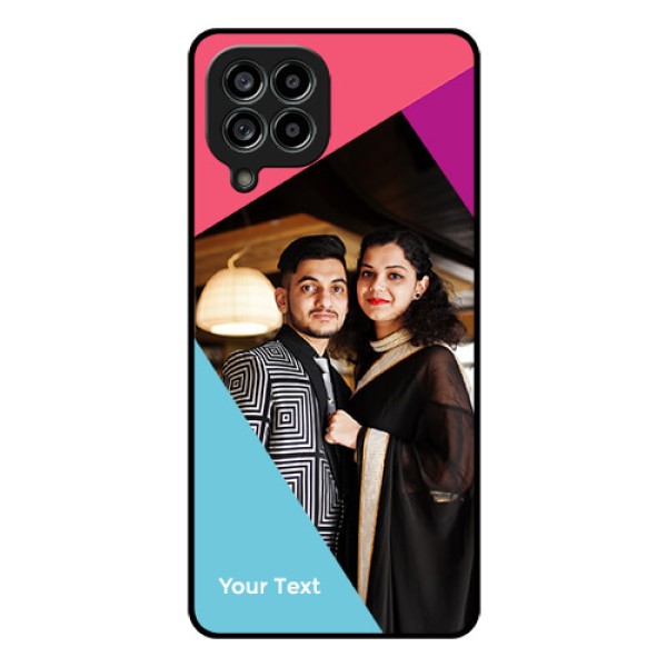 Galaxy M53 5G Custom Glass Mobile Case - Stacked Triple colour Design