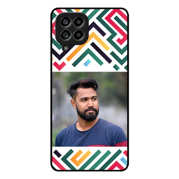 Galaxy M53 5G Personalized Glass Phone Case - Colorful Maze Pattern Design Galaxy M53 5G Personalized Glass Phone Case - Colorful Maze Pattern Design