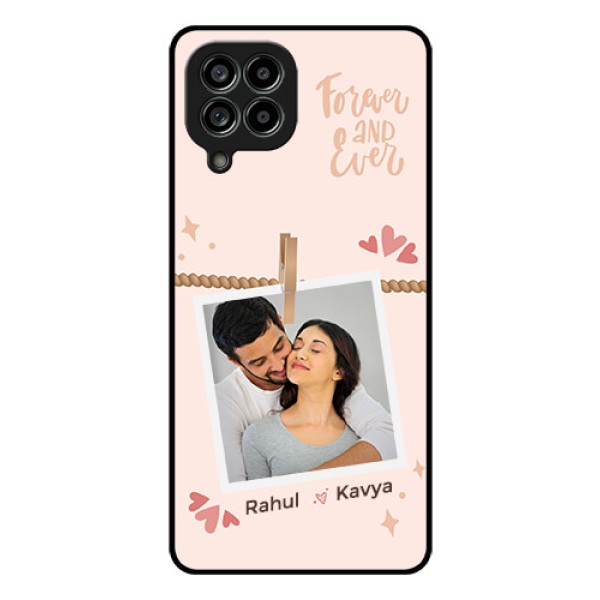 Galaxy M53 5G Custom Glass Phone Case - Forever and ever love Design