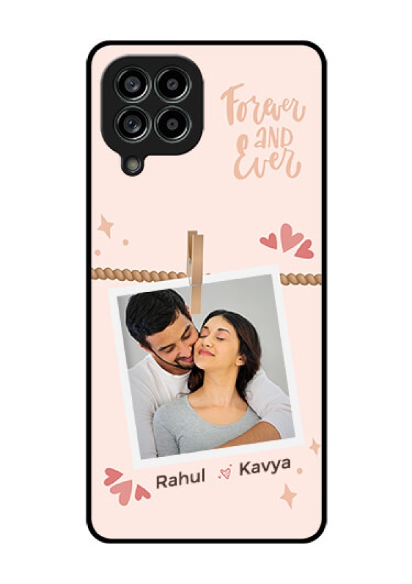 Galaxy M53 5G Custom Glass Phone Case - Forever and ever love Design