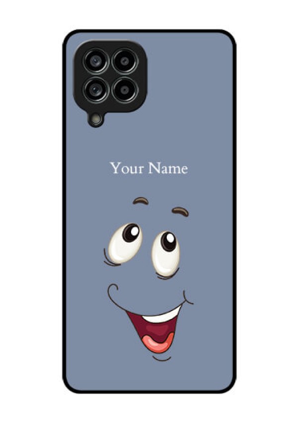 Galaxy M53 5G Photo Printing on Glass Case - Laughing Cartoon Face Design
