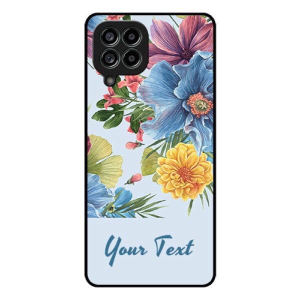 Galaxy M53 5G Custom Glass Mobile Case - Stunning Watercolored Flowers Painting Design