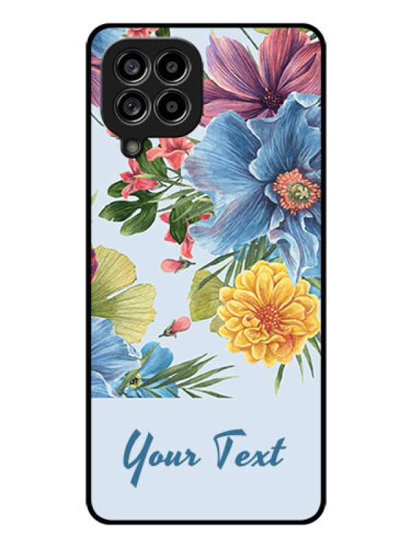Custom Galaxy M53 5G Custom Glass Mobile Case - Stunning Watercolored Flowers Painting Design